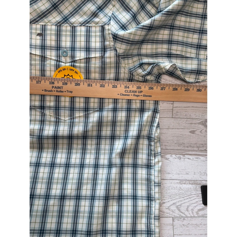 Berne Plaid Fishing Shirt Mens 2XL Blue White UPF 30 Gorpcore Workwear SH31PEM - Picture 4 of 11